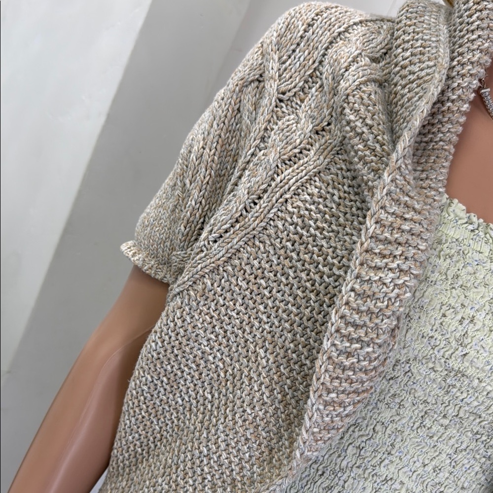 Express Tan Cable Knit Shrug - Picture 2 of 9
